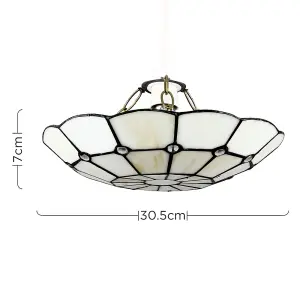 ValueLights Tiffany Style Traditional White Pendant Light Shade