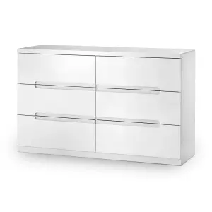 Stylish White Oak Narrow Chest - 7 Drawers