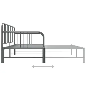 Berkfield Pull-out Sofa Bed Frame Grey Metal 90x200 cm