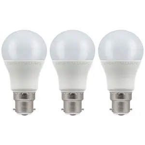 Crompton Lamps LED GLS 8.5W B22 Cool White Opal (60W Eqv) (3 Pack)