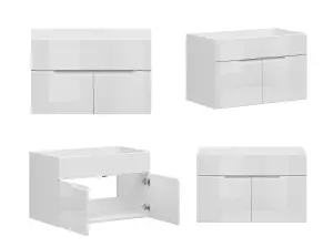 800 Vanity Sink Unit Countertop Wall Floor Bathroom Cabinet White Gloss Spice