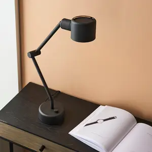 2 PACK Black Industrial Task Lamp - Adjustable Table Desk Light Rotating Head