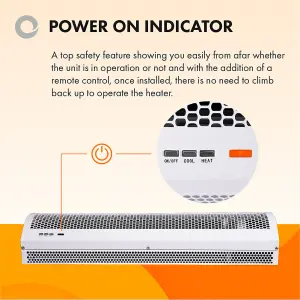 Devola Over Door Electric Heater 4000W Air Curtain with Remote Control Adjustable Thermostat 2 Heat Settings