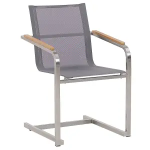 Set of 6 Garden Chairs COSOLETO Stainless Steel Grey