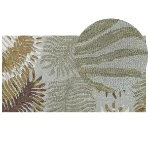 Wool Area Rug 80 x 150 cm Plant Motif VIZE