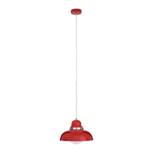 Interiors by Premier Jasper Red and Chrome Pendant Light