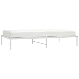 Berkfield Metal Bed Frame White 107x203 cm