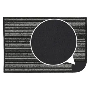  Non-Slip Indoor Door Mat Black / Rectangle W40 x L60 cm