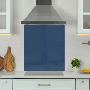 Premium 70cm x 75cm 6mm Glass Blue Kitchen Splashback Toughened Polished Edges