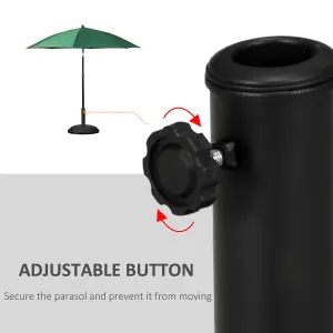 Outsunny Parasol Base Grand Round Weight Steel Black 49cm Patio Outdoor