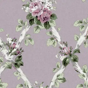 Laura Ashley Elwyn Grape Floral Smooth Wallpaper Sample