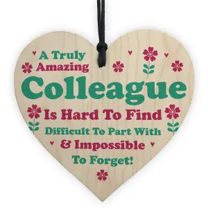 Red Ocean Colleague Leaving Job Gifts Co-Worker Novelty Wooden Heart Sign Gift For Friend