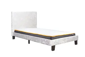 Birlea Berlin Single Bed Steel Crushed Velvet