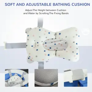 HOMCOM Foldable Baby Bath Tub Ergonomic with Temperature-Induced Plug