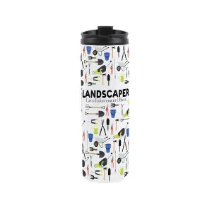 Landscaper Travel Mug - Novelty Trades Gift Gardener Stainless Steel Vacuum-Sealed Double-Walled Hot/Cold Drinks Travel Flask