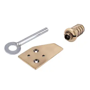 Sash Heritage Flush Lock Sash Stop with Key - Antique Brass