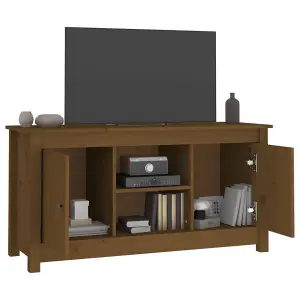 Berkfield TV Cabinet Honey Brown 103x36.5x52 cm Solid Wood Pine