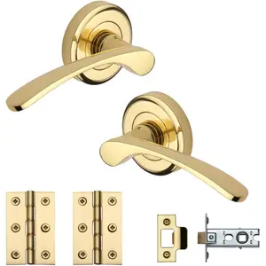 Sophia Door Handle Kit Polished Brass