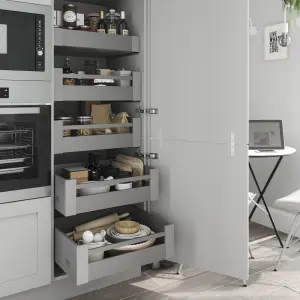 GoodHome Garcinia Integrated handle Matt grey Shaker Door & drawer 400mm