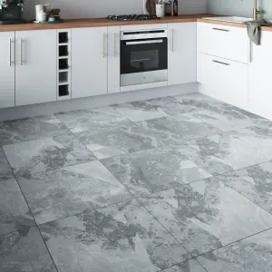 Kale Anson Light grey Matt Marble effect Porcelain Wall & floor Tile Sample