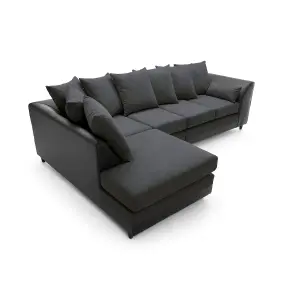 Dylan Large Corner Sofa Left Facing in Black