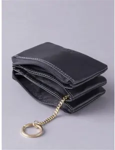 Leather Coin Purse In Black