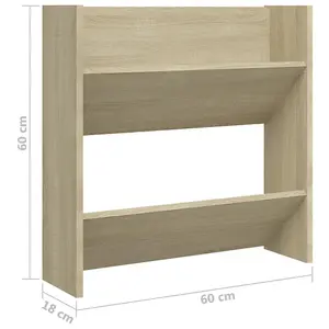 Berkfield Wall Shoe Cabinets 4 pcs Sonoma Oak 60x18x60 cmEngineered Wood