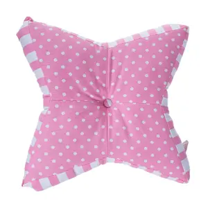 Homescapes Pink Polka Dots Star Floor Cushion