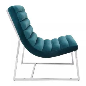 Interiors by Premier Teal Velvet Cocktail Chair, Easy to Adjust Comfy Chair, Effortless Cleaning Ocassional Accent Chair