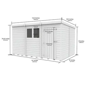 DIY Sheds 12x8 Pent Shed - Single Door Without Windows