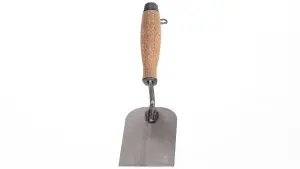 Toolty Margin Plastering Trowel with Wooden Handle 80mm Grinded Carbon Steel for Brickwork and Plastering Rendering DIY