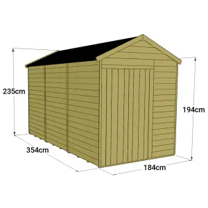 Store More Tongue and Groove Apex Shed - 12x6 Windowless