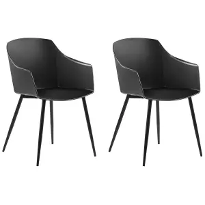 Set of 2 Dining Chairs FONDA Black