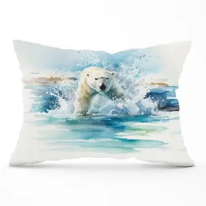 Hunting Polar Bear Watercolour Cushions 33cm x 48cm