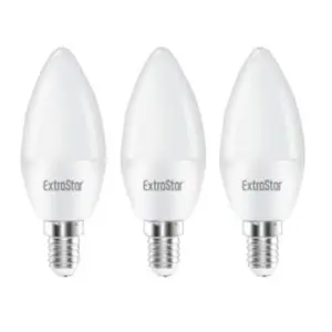 Extrastar 6W LED Candle Bulb E14,6500K, Daylight (Pack of 3)