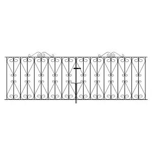 REGA Metal Scroll Double Driveway Garden Gate 2743mm GAP x 914mm High RDZP16