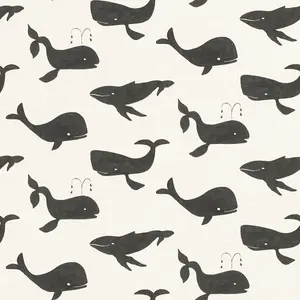 Bambino XVIII Whales Wallpaper Black Rasch 531503