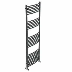 Right Radiators 1800x600 mm Curved Heated Towel Rail Radiator Bathroom Ladder Warmer Anthracite