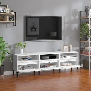 Berkfield TV Cabinet White 150x30x44.5 cm Engineered Wood