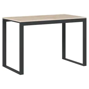 Berkfield Computer Desk Black and Oak 110x60x73 cm Engineered Wood