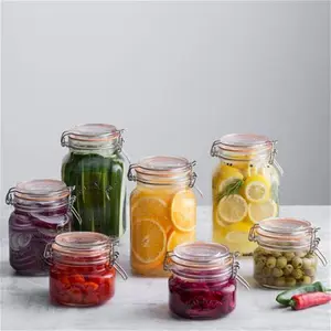 Kilner 1.5 Litre Square Clip Top Jar, Clear, Glass