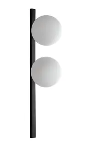 Luminosa Enoire Twin Globe Wall Lamp, Black, Opal, E14