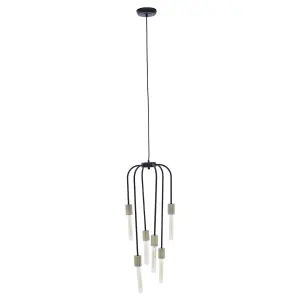 Interiors by Premier Lagona 6 Bulb Black Pendant Light