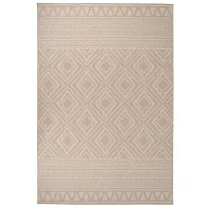 Berkfield Outdoor Flatweave Rug 160x230 cm Brown Stripes