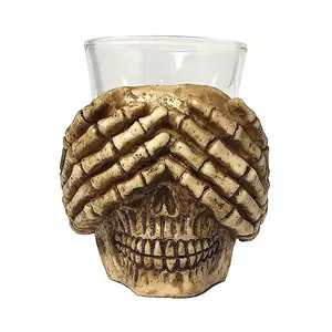 Drink No Evil - 3 X Skull Resin Shot Glasses