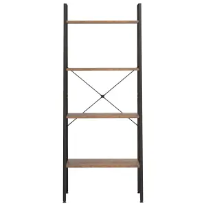 Berkfield 4-Tier Standing Shelf Dark Brown and Black 56x35x140 cm