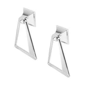 DecorAndDecor - FORTUNA Polished Nickel Triangle Swing Handle Drop Kitchen Cabinet Drawer Cupboard Knob Handle -Pair