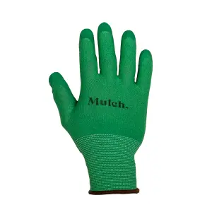 Mulch. Textured Palm Gardening Gloves - Soft Bamboo & Cotton - Naturally Antibacterial - Medium Size 8 - 1 Pair