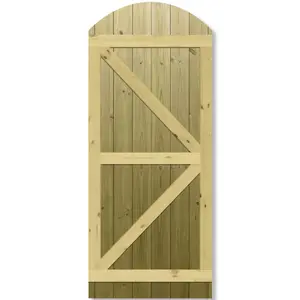 Premier Garden Supplies Pedestrian Gate 180cm (6ft) High x 75cm Wide Tongue & Groove Arch Top Fully Framed Single Swing Gate