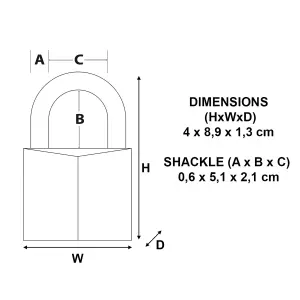 Master Lock Aluminium Open shackle Padlock (W)40mm